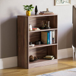 Lassic Vida Designs Cambridge Walnut 3 Tier Low Bookcase Freestanding Shelving Unit (H)750mm (W)600mm (D)240mm - thumbnail 1