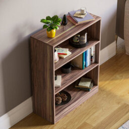 Lassic Vida Designs Cambridge Walnut 3 Tier Low Bookcase Freestanding Shelving Unit (H)750mm (W)600mm (D)240mm - thumbnail 6