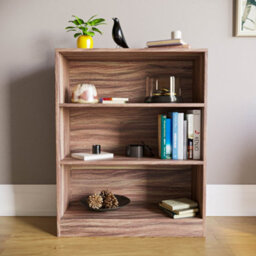 Lassic Vida Designs Cambridge Walnut 3 Tier Low Bookcase Freestanding Shelving Unit (H)750mm (W)600mm (D)240mm - thumbnail 5