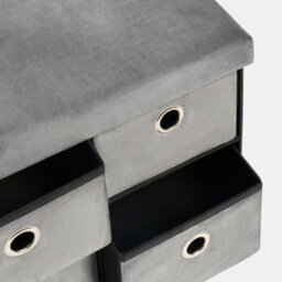 Ohs 4 Drawer Matte Velvet Ottoman Storage Cube Chest Shoe Organiser - thumbnail 6