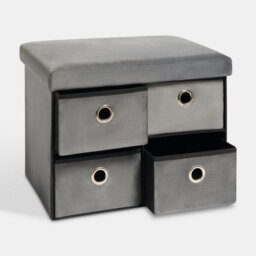 Ohs 4 Drawer Matte Velvet Ottoman Storage Cube Chest Shoe Organiser - thumbnail 5