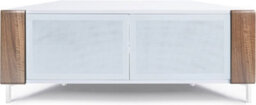 "Mda Designs Corvus Corner-Friendly White With Walnut Profiles White Beamthru Glass Doors Stand For Flat Screen Tvs Up To 50""" - thumbnail 6
