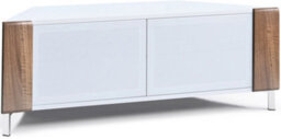"Mda Designs Corvus Corner-Friendly White With Walnut Profiles White Beamthru Glass Doors Stand For Flat Screen Tvs Up To 50""" - thumbnail 7
