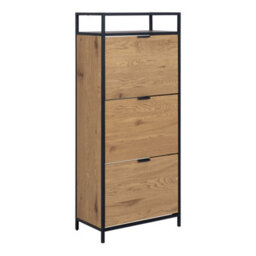 Wyld Haus Taipei Black And Oak 3-Drawer Shoe Cabinet - thumbnail 2