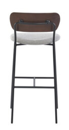 Nordlys Set Of 2 Bar Stools With Wooden Back And Gray Fabric Modern Design Style Dining Room - thumbnail 8