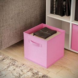 Urbn-Living Urbnliving Asymmetrical 8 Cube White Bookcase Storage Unit With 3 Fabric Drawer Inserts- Light Pink - thumbnail 5