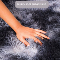 Aspire Homeware Non-Slip Tie Dye Grey Shaggy Rug Soft Fluffy, Medium Hallways Runner, (L)150Cm X (W)80Cm - thumbnail 3