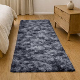 Aspire Homeware Non-Slip Tie Dye Grey Shaggy Rug Soft Fluffy, Medium Hallways Runner, (L)150Cm X (W)80Cm - thumbnail 6