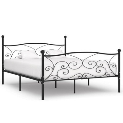 Berkfield Bed Frame With Slatted Base Black Metal 180X200 Cm 6Ft Super King - image 1