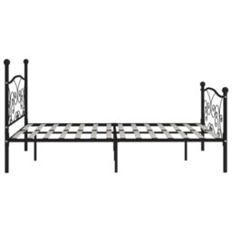 Berkfield Bed Frame With Slatted Base Black Metal 180X200 Cm 6Ft Super King - thumbnail 4