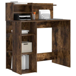 Berkfield Modern Desk With Storage Smoked Oak 90X48X101.5 Cm Engineered Wood - thumbnail 3