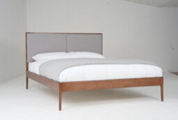 Leon Solid Wooden Bedframe 4Ft Double 5Ft King In Oak Finish Upholstered Headboard Included - thumbnail 4