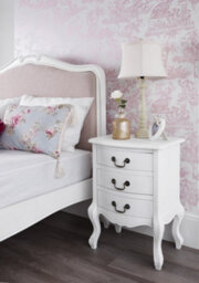 Statement Furniture Juliette White Shabby Chic 3 Drawer Shabby Chic Bedside Table