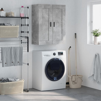 Berkfield Wall Mounted Cabinet Concrete Grey 69.5X34X90 Cm Engineered Wood - image 1