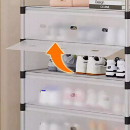 5 Tier Cabinet Storage Organiser Shoe Rack Stand Holder W/ Dust-Proof Cover - thumbnail 4