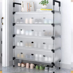 5 Tier Cabinet Storage Organiser Shoe Rack Stand Holder W/ Dust-Proof Cover - thumbnail 1