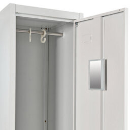Beliani 4-Door Storage Locker With Bench Athlete Metal Grey/ White - thumbnail 7
