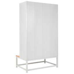 Beliani 4-Door Storage Locker With Bench Athlete Metal Grey/ White - thumbnail 6
