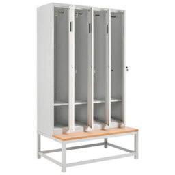 Beliani 4-Door Storage Locker With Bench Athlete Metal Grey/ White - thumbnail 4