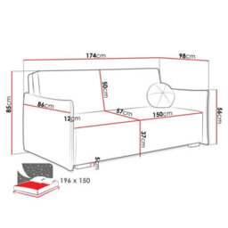 Viva Glov Iv Upholstered Sofa Bed With Storage Compartment Chipboard Wood Frame Wavy Springs 174X98X85Cm Beige - thumbnail 6