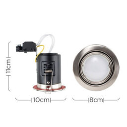 Valuelights Downlight Tiltable Fire Rated Brushed Chrome Ceiling Light Fitting 6 Pack With Warm White Bulbs - thumbnail 8