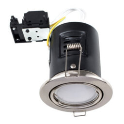 Valuelights Downlight Tiltable Fire Rated Brushed Chrome Ceiling Light Fitting 6 Pack With Warm White Bulbs - thumbnail 6