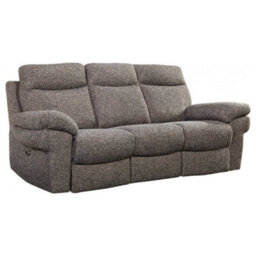 Furniture Instore Tanya Brown Fabric Electric Recliner 3 Seater Sofa