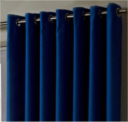 "Alan Symonds 100% Blackout Ring Top Curtains 46"" X 72"" Blue"