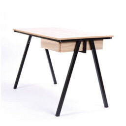 RB UK Nautilus Designs Oak Computer Desk With Black Frame & Suspended Underdesk Drawer - thumbnail 1