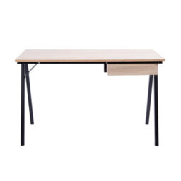 RB UK Nautilus Designs Oak Computer Desk With Black Frame & Suspended Underdesk Drawer - thumbnail 2