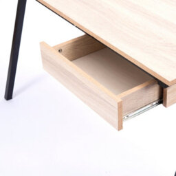 RB UK Nautilus Designs Oak Computer Desk With Black Frame & Suspended Underdesk Drawer - thumbnail 3