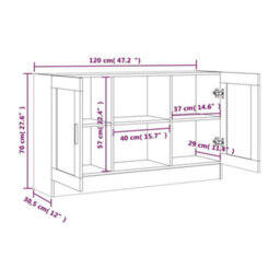 Vidaxl Sideboard Brown Oak 120X30.5X70 Cm Engineered Wood - thumbnail 9
