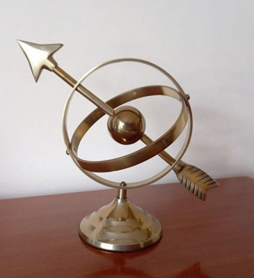 Inspirational Gifting Armillary Sphere Globe Desk Top Brass Ornament Sculpture - image 1