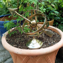 Inspirational Gifting Armillary Sphere Globe Desk Top Brass Ornament Sculpture - thumbnail 6