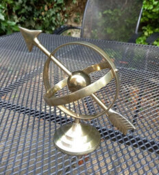 Inspirational Gifting Armillary Sphere Globe Desk Top Brass Ornament Sculpture - thumbnail 4