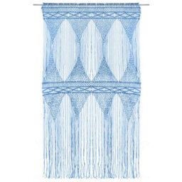 Berkfield Practical Macrame Curtain Blue 140X240 Cm Cotton