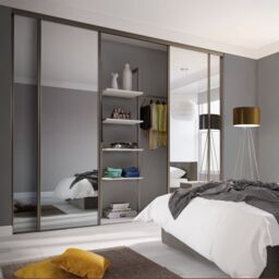 Spacepro Classic Panelled Mirrored Gloss Nickel 4 Door Sliding Wardrobe Door Kit (H)2220mm (W)3586mm - thumbnail 4