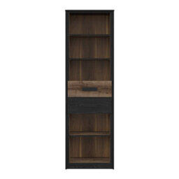 Heze Furniture Kassel Contemporary Style Tall Bookcase With 2 Drawers - thumbnail 4