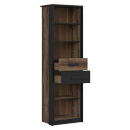 Heze Furniture Kassel Contemporary Style Tall Bookcase With 2 Drawers - thumbnail 3