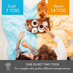 Lancashire Textiles Couple Duvet 14 And 7 Tog Hypoallergenic Hollowfibre Filled Double Sized Quilts For Comfort Sleep - thumbnail 2