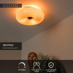 Lucide Sentino - Flush Ceiling Light 30 Cm - 3Xg9 - Orange - thumbnail 2