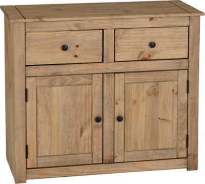 Seconique Panama 2 Door 2 Drawer Sideboard Natural Waxed Finish - image 1