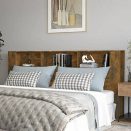 Berkfield Headboard Cabinet Smoked Oak 220X18.5X104.5 Cm - thumbnail 1