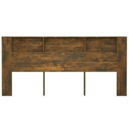 Berkfield Headboard Cabinet Smoked Oak 220X18.5X104.5 Cm - thumbnail 4