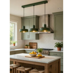 Luminosa Lighting Luminosa Velyo Bar Pendant Ceiling Light Green 3X E27 - thumbnail 3