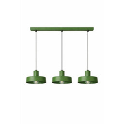 Luminosa Lighting Luminosa Velyo Bar Pendant Ceiling Light Green 3X E27 - thumbnail 1