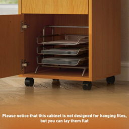 Homcom 60Cm Filing Cabinet With Drawers And Open Shelf, Natural - thumbnail 7