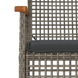Berkfield 9 Piece Garden Dining Set With Cushions Grey Poly Rattan - thumbnail 5