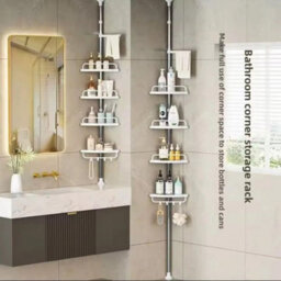 4-Tier Telescopic Bathroom Corner Shelf Shower Storage Caddy - thumbnail 4