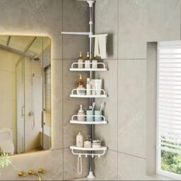 4-Tier Telescopic Bathroom Corner Shelf Shower Storage Caddy - thumbnail 3